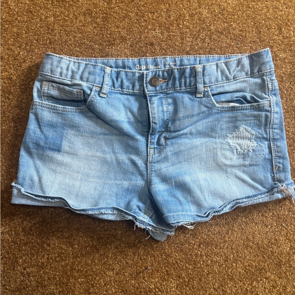3/$20 girls Destructed Denim Midi Shorts
